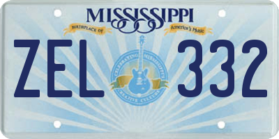 MS license plate ZEL332