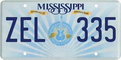 MS license plate ZEL335
