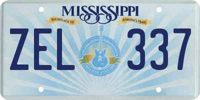 MS license plate ZEL337