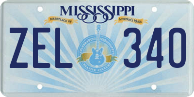 MS license plate ZEL340