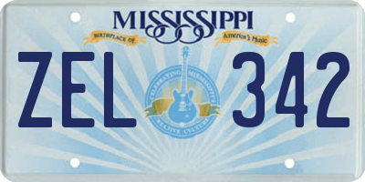 MS license plate ZEL342