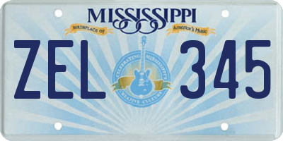 MS license plate ZEL345