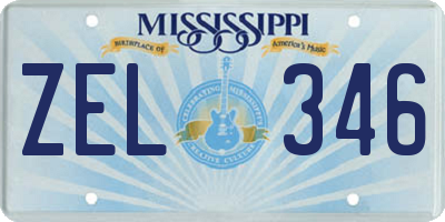 MS license plate ZEL346