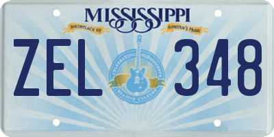 MS license plate ZEL348
