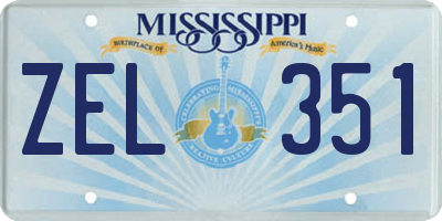 MS license plate ZEL351
