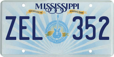 MS license plate ZEL352