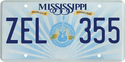 MS license plate ZEL355