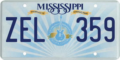 MS license plate ZEL359
