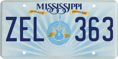 MS license plate ZEL363