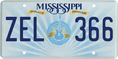 MS license plate ZEL366