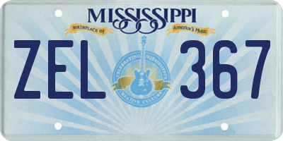 MS license plate ZEL367