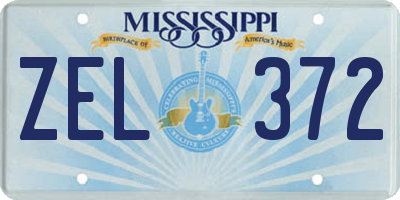 MS license plate ZEL372