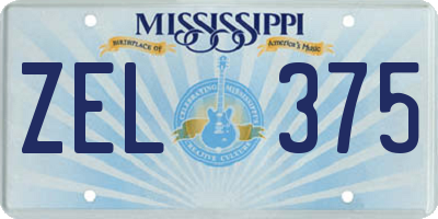 MS license plate ZEL375