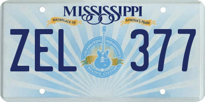 MS license plate ZEL377