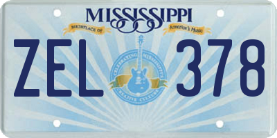 MS license plate ZEL378