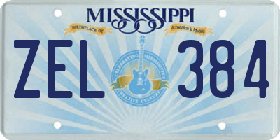 MS license plate ZEL384