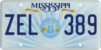 MS license plate ZEL389