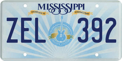MS license plate ZEL392