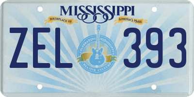 MS license plate ZEL393