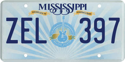 MS license plate ZEL397