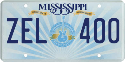 MS license plate ZEL400
