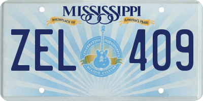 MS license plate ZEL409