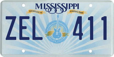 MS license plate ZEL411