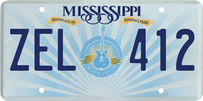 MS license plate ZEL412