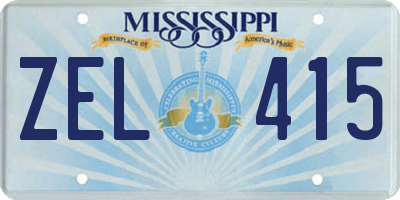 MS license plate ZEL415