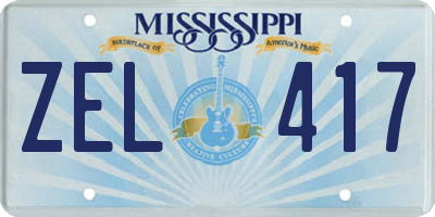 MS license plate ZEL417
