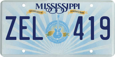 MS license plate ZEL419