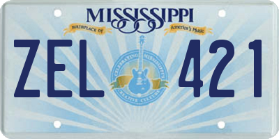 MS license plate ZEL421