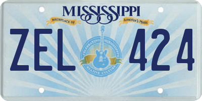 MS license plate ZEL424