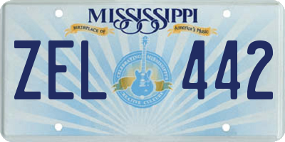 MS license plate ZEL442