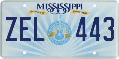 MS license plate ZEL443