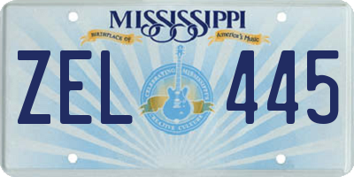 MS license plate ZEL445