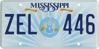 MS license plate ZEL446