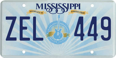 MS license plate ZEL449