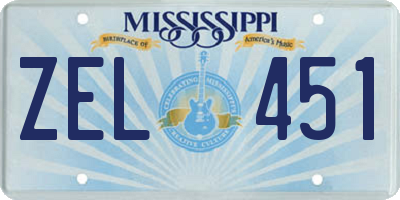 MS license plate ZEL451