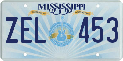 MS license plate ZEL453