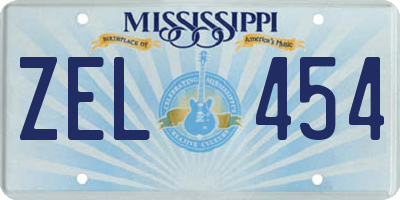 MS license plate ZEL454