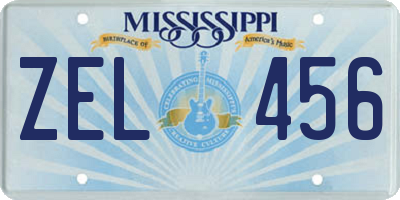 MS license plate ZEL456