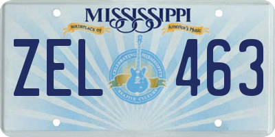 MS license plate ZEL463