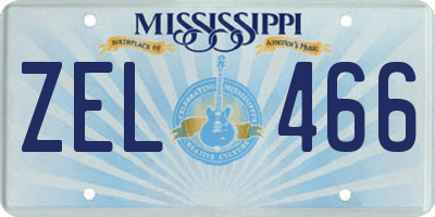 MS license plate ZEL466