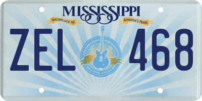 MS license plate ZEL468