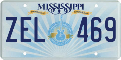 MS license plate ZEL469