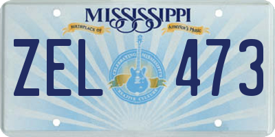 MS license plate ZEL473