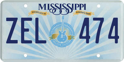 MS license plate ZEL474