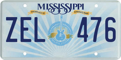 MS license plate ZEL476