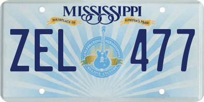MS license plate ZEL477